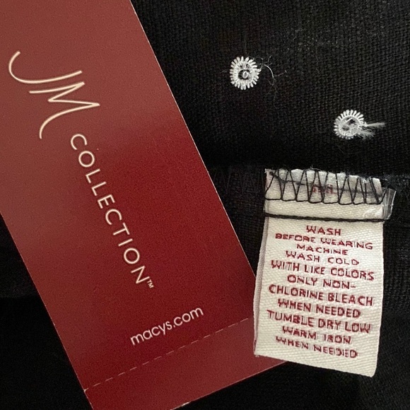 JM Collection Black Linen Short Sleeve Top Shirt Blouse size 16 - Picture 7 of 7